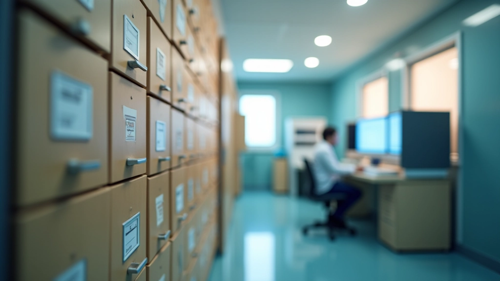 Hastane arşivinden dijital dönüşüme geçiş, kâğıt dosyalar ve bilgisayar sistemi
