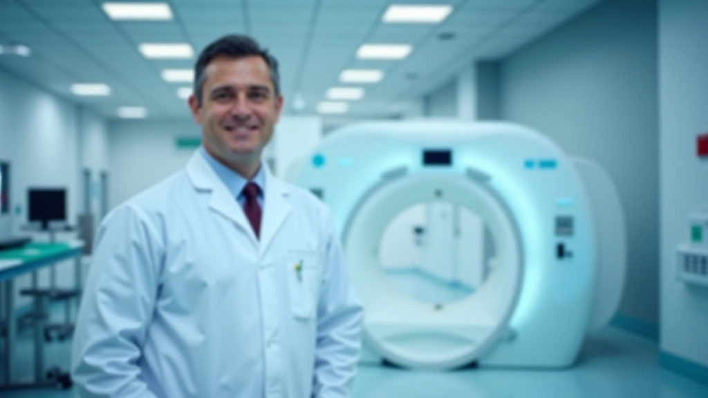 Hastane radyoloji departmanında CT cihazının önünde sağlık personeli duruyor